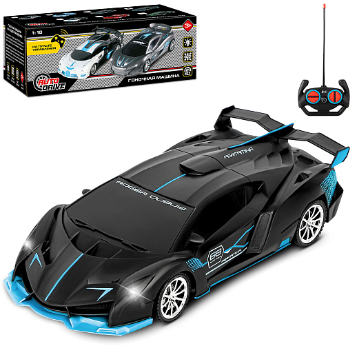 AUTODRIVE Р/У Машинка, 1:18, 4 канала, свет, черно-синий, в/к 10,5*8*21,5 см в Джамбо Тойз