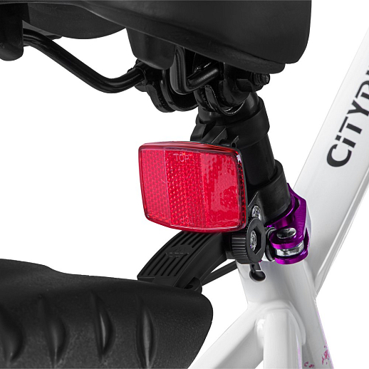 Велосипед двухколёсный CITYRIDE, модель CR-B2-12S, рама сталь, колеса 20" алюминиевые двойный обода, 21 скорость, амортизационная вилка, дисковые мех. тормоза, цвет белый-розовый в Джамбо Тойз #7