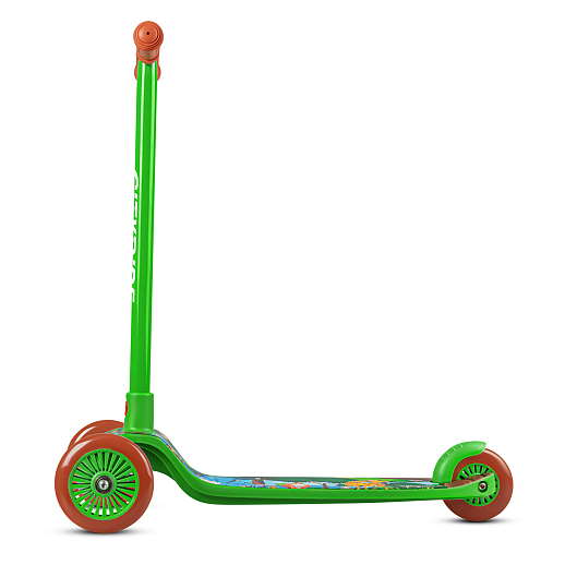 Трехколесный самокат  Материал: полипропилен + сталь, Размер изделия: 60x27x63см,Размер деки: 12,5 см Переднее колесо: 120x23 мм из пвх, заднее колесо: 97x23 мм из пвх Подшипник: ABEC-7 Максимальная нагрузка: 50 кг, зеленый в Джамбо Тойз #4