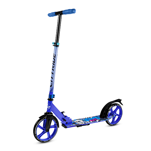 2хкол. самокат CITYRIDE 200, сталь 100%, грипсы 135мм TPR, колеса PU 200/200 мм. Синий в Джамбо Тойз #5