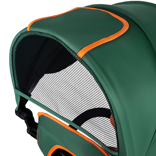 Детский 3хкол. велосипед ”CITYRIDE“ Рама сталь, наклонный руль из магнезия, колясочная крыша, ручка управления с подстаканником, 2 корзины. Колеса EVA 10/8, подножки, тормоза, бампер безопасности. Оранжево-зеленый. в Джамбо Тойз #11