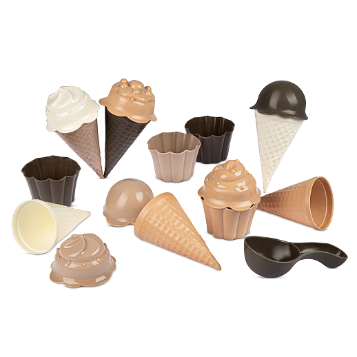 ТМ "Компания Друзей" Набор мороженое бежево-коричнево-кремовый 17 предметов в сетке 15х15х16 см в Джамбо Тойз #2