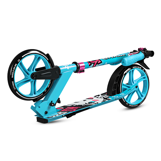 2хкол. самокат CITYRIDE 200, сталь 100%, грипсы 135мм TPR, колеса PU 200/200 мм. Зеленый в Джамбо Тойз #4