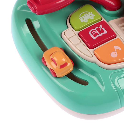 ТМ "Smart Baby" Руль музыкальный, Шаинский, свет, звук, с фарами, цвет зеленый в/к 24,6х15,1х24,4 см в Джамбо Тойз #10