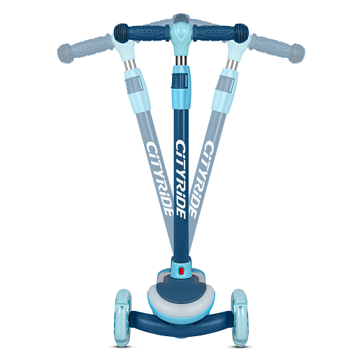 Самокат 3хколесный City-Ride (пакет). Руль телеск.: металл. с резин.грипсами. дека со светом по контуру,  Колеса: 120/76 PU со светом. Возраст: от 3 лет Подшипник: Аbec-7, синий в Джамбо Тойз #11