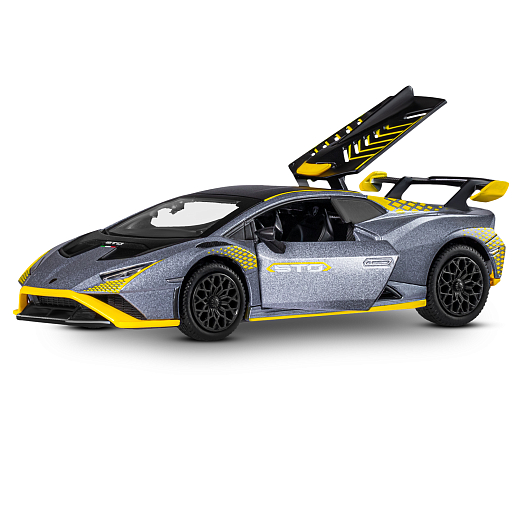 ТМ "Автопанорама" Машинка металлическая, 1:32 Lamborghini STO, серый глянец, откр. двери и багажник, свет, звук, инерция, в/к 17,5*12,5*6,5 см в Джамбо Тойз #7