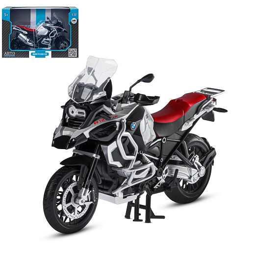 ТМ "Автопанорама" Мотоцикл металл.1:12 BMW R1250 GS Adventure, серебр., св. ход колес, в/к 7,1 х 11,7 х 20,6 см в Джамбо Тойз