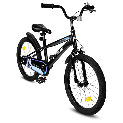 Велосипед двухколесный CITYRIDE, модель CR-B2-07J, колеса 20", рама сталь, обода сталь, цвет чёрный в Джамбо Тойз