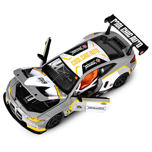 ТМ "Автопанорама" Машинка металлическая, 1:24 BMW M4 GT3, серый, откр. двери и капот, свет, звук, свободный ход колес, в/к 24,5х12,5х10,5 см в Джамбо Тойз #15