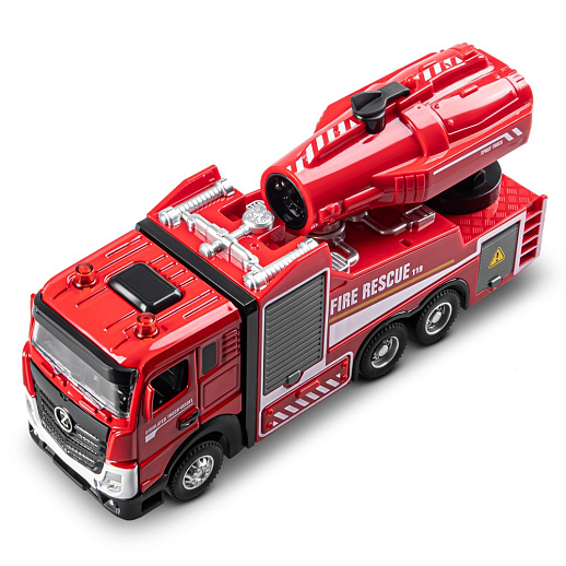 Пожарная металлическая машинка , красный, откр. двери, инерция, пар, свет, 22*6,5*11 см, в/к в Джамбо Тойз #2