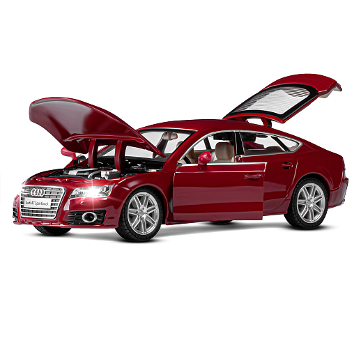 ТМ "Автопанорама" Машинка металлическая 1:24 Audi A7, бордовый, откр. двери, капот и багажник, свет, звук, свободный ход колес, в/к 24,5*12,5*10,5 см в Джамбо Тойз #6