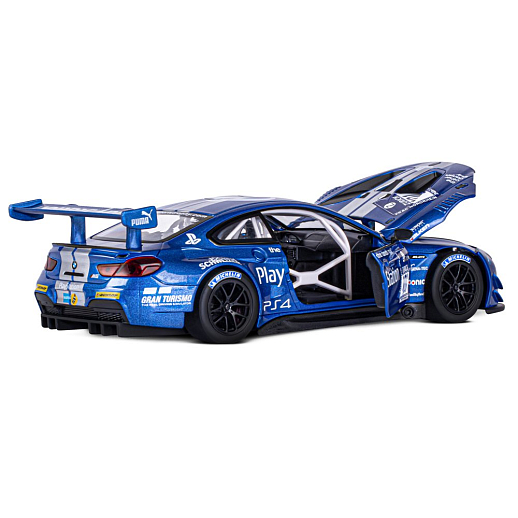 ТМ "Автопанорама" Машинка металлическая, 1:24, BMW M6 GT3, синий, откр. двери и капот, свет, звук, свободный ход колес, в/к 24,5 х 12,5 х 10,5 см в Джамбо Тойз #15