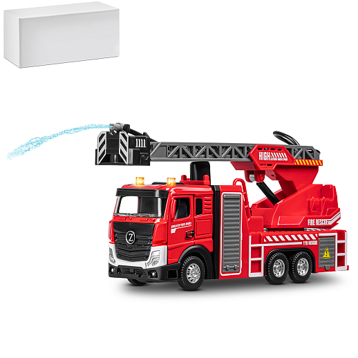 Пожарная металлическая машинка , красный, откр. двери, инерция, спрей, 22*6,5*11 см, в/к в Джамбо Тойз