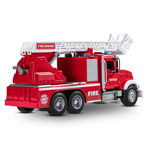 AUTODRIVE_Фрикционная Пожарная машина,помповый механизм,стреляет водой,звук,свет,на бат.,в гофрокор. 31*11*14,5см в Джамбо Тойз #6