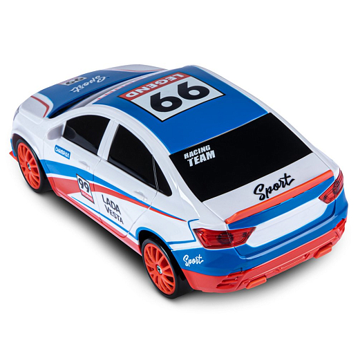 AUTODRIVE Р/У Машина для дрифта Lada Vesta,М1:24,2.4GHz,4WD,свет фар,4 доп.колеса,конусы,в компл. 2 аккум.,USB кабель,цвет триколор,в/к 24,1*10,3*23,7см в Джамбо Тойз #8