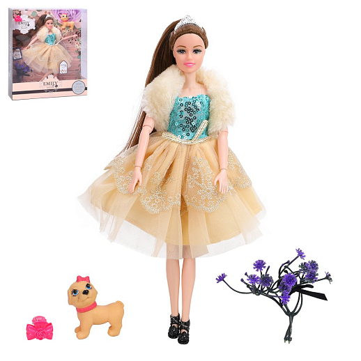 Кукла "Принцесса" с шарнирными руками и ногами, в комплекте домашний питомец, аксессуары, в/к 28х6х32,5 см в Джамбо Тойз