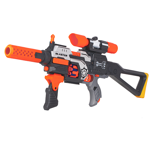 Бластер с мягкими пулями, на бат., 30 пуль в компл., барабанный магазин, в/к 43,5*10,5*22,5см в Джамбо Тойз #14