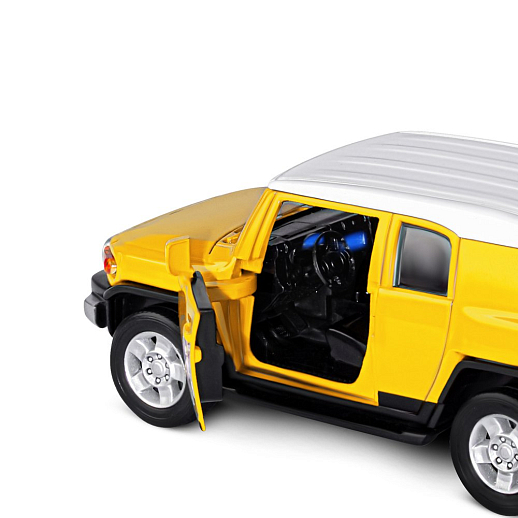ТМ "Автопанорама" Машинка металлическая 1:32  Toyota FJ Cruiser, желтый, свет, звук, откр. двери, инерция, в/к 17,5*13,5*9 см в Джамбо Тойз #14