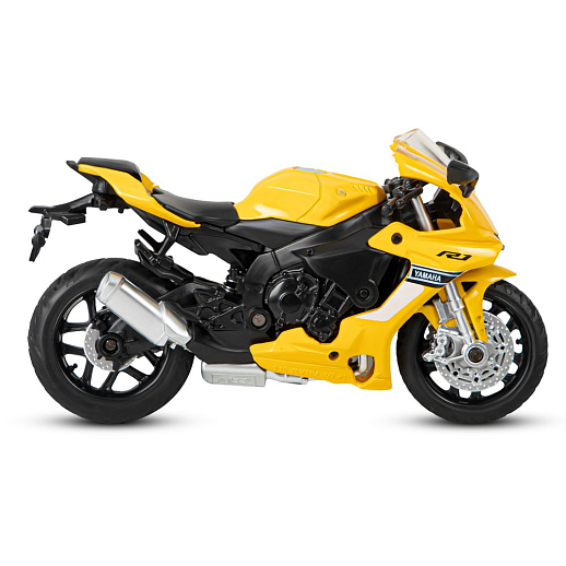 ТМ "Автопанорама" Мотоцикл металл. 1:18 YAMAHA YZF-R1, желтый, свободный ход колес, в/к 9,2 х 4,5 х 14 см в Джамбо Тойз #5