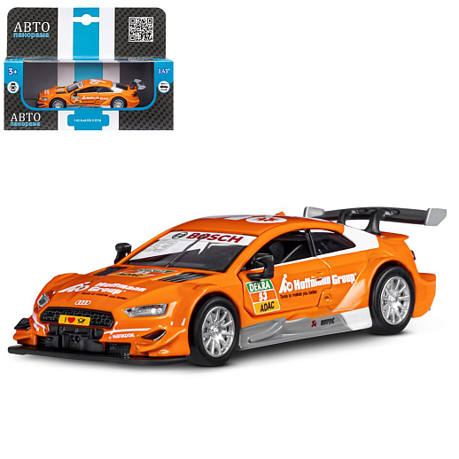 ТМ "Автопанорама"  Машинка металл. 1:43 Audi RS 5 DTM, оранжевый, откр. двери, в/к 17,5*12,5*6,5 см в Джамбо Тойз