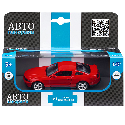 ТМ "Автопанорама" Машинка металлическая 1:43 Ford Mustang GT, красный, откр. двери, инерция, в/к 17,5*12,5*6,5 см в Джамбо Тойз #4