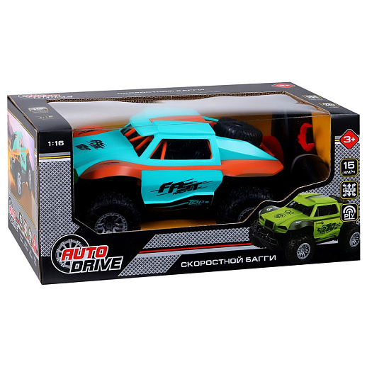 AUTODRIVE Р/У Скоростной внедорожник,М1:16,2.4GHz,4 канала,цвет бирюза,аккум.в компл., в/к 30*17*14,2 см в Джамбо Тойз #2