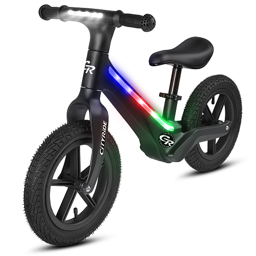 Беговел Cityride, модель CR-BB-07, рама пластик, надувные колеса 12", свет, цвет чёрный в Джамбо Тойз #3