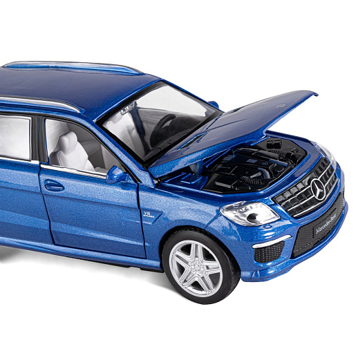 ТМ "Автопанорама" Машинка металлическая 1:32 Mercedes-Benz ML63 AMG, синий, свет, звук, откр. двери, капот и багажник, инерция, в/к 17,5*13,5*9 см в Джамбо Тойз #14