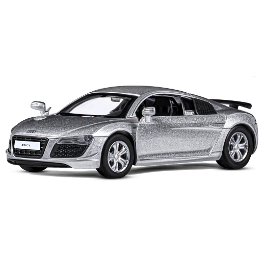ТМ "Автопанорама" Машинка металлическая 1:43 Audi R8 GT, серебро, откр. двери, инерция, в/к 16*7,5*5 см в Джамбо Тойз #11