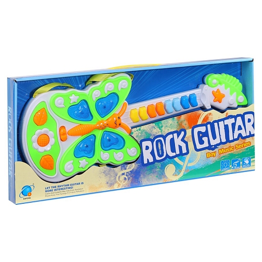 Музыкальная игрушка "Гитара", свет., звук. эфф., цвет зеленый,  в/к 46,0*4,0*21,0 см в Джамбо Тойз #2