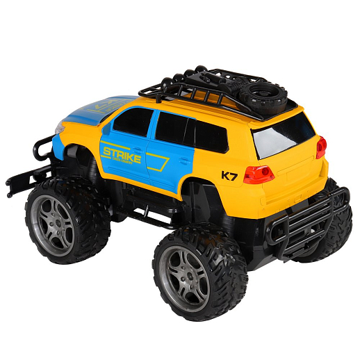 Машинка Монстр-трак на радиоуправлении, 1:16, до 15км/ч, зарядное устройство, цвет сине-желтый, в/к 36,2*18,8*18,5 в Джамбо Тойз #6