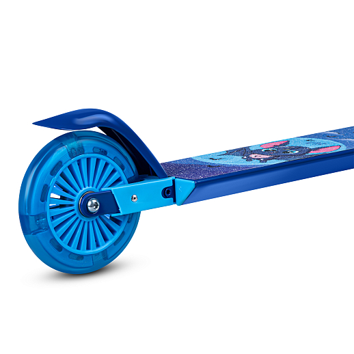Двухкол. самокат CITYRIDE, ал. 50/50% , t-bar алюм, дека сталь, грипсы 95мм TPR, колеса PVC 120/120 мм, синий с принтом в Джамбо Тойз #7