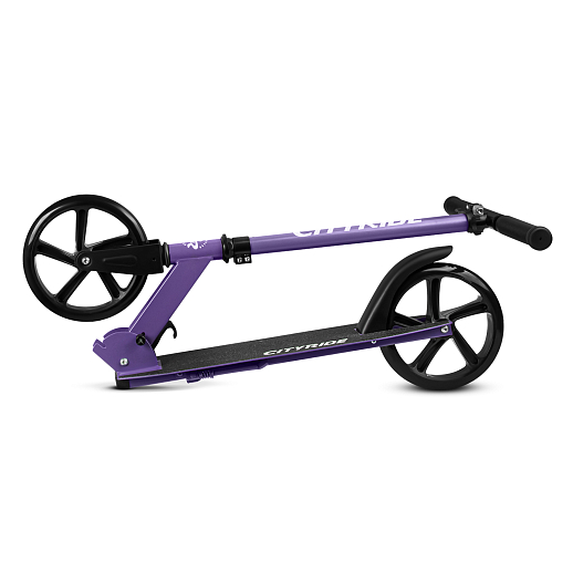 2хкол. самокат CITYRIDE 200, сталь 100%, грипсы 135мм TPR, колеса PU 200/200 мм. Фиолетовый в Джамбо Тойз #5