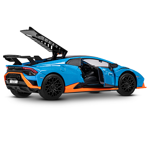 ТМ "Автопанорама" Машинка металлическая, 1:24  Lamborghini  Huracán STO, голубой, откр. двери и капот, свет, звук, свободный ход колес, в/к 24,5х12,5х10,5 см в Джамбо Тойз #18