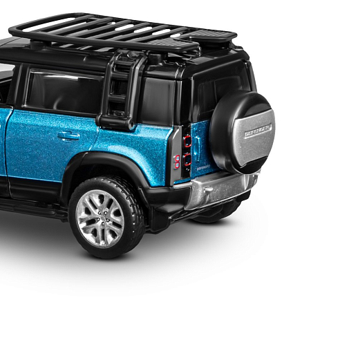 Машинка металлическая 1:43 2020 Land Rover Defender 110, синий, тюнинг, откр. двери, свободный ход колес, в/к 23,5*10*4 см в Джамбо Тойз #4