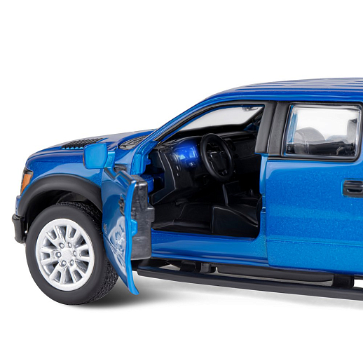 ТМ "Автопанорама" Машинка металлическая 1:34 Ford F-150 SVT Raptor,синий, свет, звук, откр. двери, капот и задняя дверка, инерция, в/к 20*10*11 см в Джамбо Тойз #13