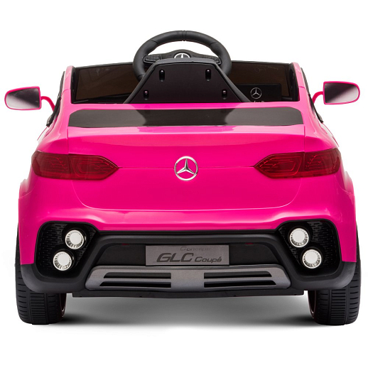 Электромобиль Mercedes Benz GLC Coupe на аккум.,12V/4.5AH*1, 380*2, Р/У 2.4GHz, свет, звук, сиденье эко-кожа, колеса EVA, откр.двери,MP3, плавн.старт, в/к 108*56,5*36,5. Цвет - розовый. в Джамбо Тойз #5