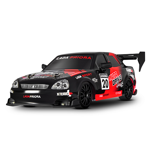 AUTODRIVE Р/У Машина для дрифта LADA Priora,1:24,2.4GHz,4WD,свет,с аккум, цвет черный, в/к 28*8*22,5см в Джамбо Тойз #2