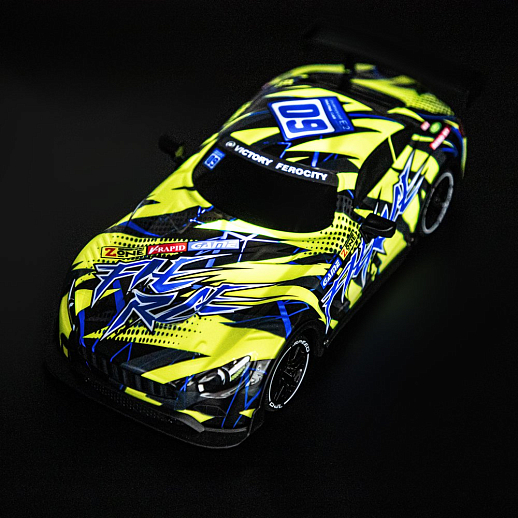 Р/у Машина гоночная, 1:18, 4 канала, 3D подсветка корпуса, цвет бирюза/фуксия, в/к 32*14*11см в Джамбо Тойз #8