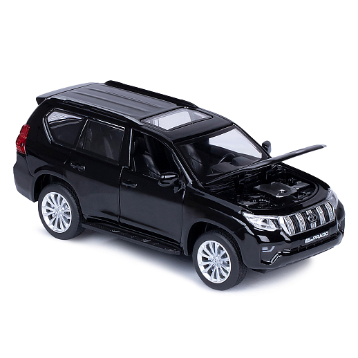 ТМ "Автопанорама" Машинка металлическая 1:32 Land Cruiser Prado, черный, свет, звук, откр. двери, капот и багажник, инерция, в/к 17,5*13,5*9 см в Джамбо Тойз #14