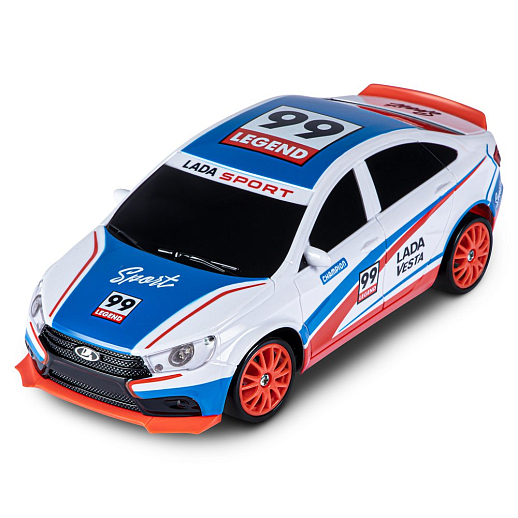 AUTODRIVE Р/У Машина для дрифта Lada Vesta,М1:24,2.4GHz,4WD,свет фар,4 доп.колеса,конусы,в компл. 2 аккум.,USB кабель,цвет триколор,в/к 24,1*10,3*23,7см в Джамбо Тойз #6