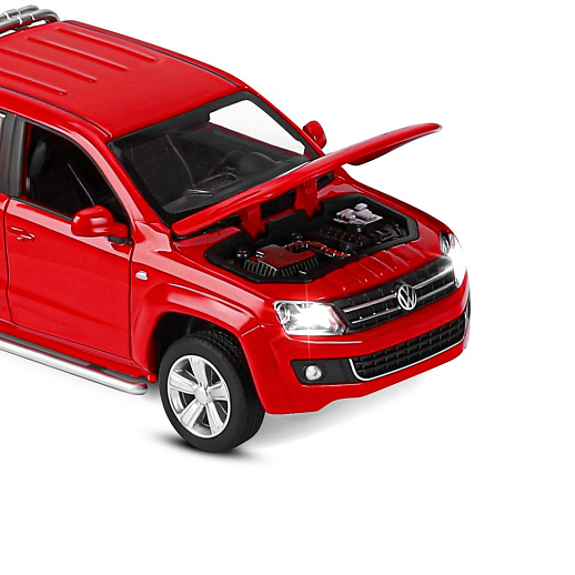 ТМ "Автопанорама" Машинка металлическая 1:30 Volkswagen Amarok, красный, свет, звук, откр. двери, капот и дверка багажника, инерция, в/к 19*9*7 см в Джамбо Тойз #2