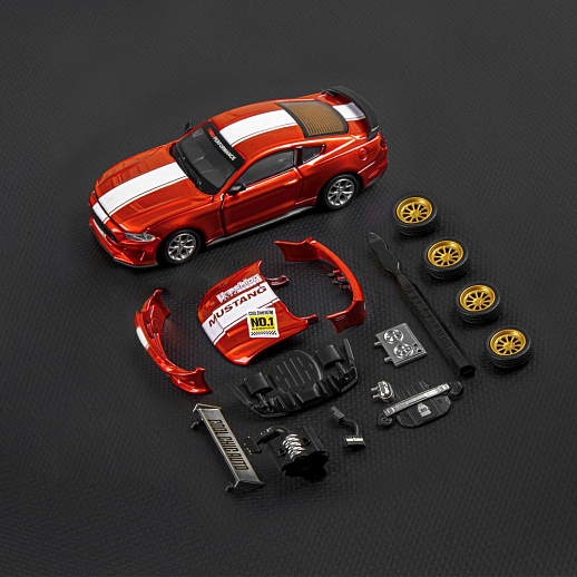 ТМ "Автопанорама" Машинка металлическая 1:43 Ford Mustang GT, красный, тюнинг, откр. двери, свободный ход колес, в/к 23,5*10*4 см в Джамбо Тойз #21