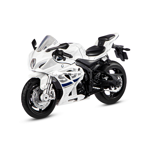 Игрушка для детей: Мотоцикл металлический 1:18 SUZUKI, цвет белый, свободный ход колес, артикул JB1251768 в Джамбо Тойз #2