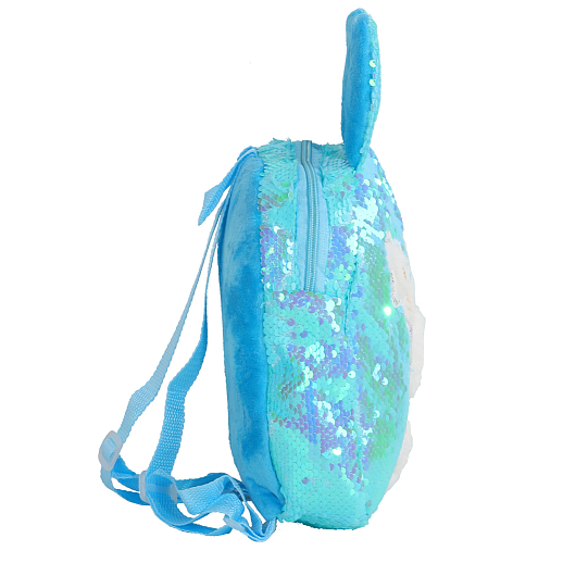Рюкзачок детский для девочек с пайетками "Зайка", голубого цвета,  25.5*21*6 см в Джамбо Тойз #3