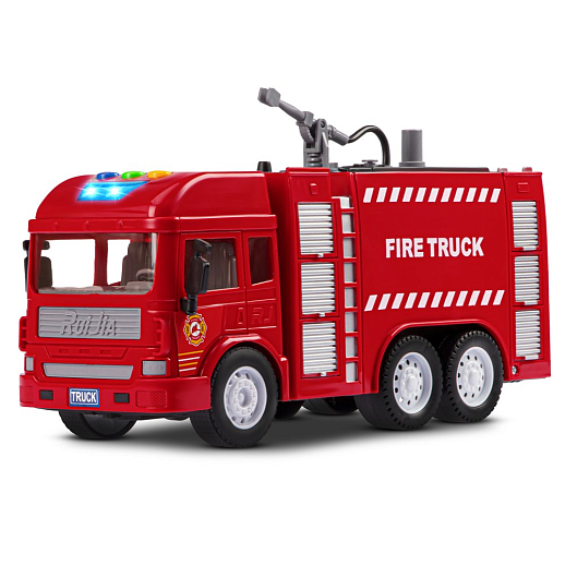 Фрикционная машина "Пожарная" на бат.,со светом и звуком, стреляет водой, красный, в/к 35,5х12,5х19,5 см в Джамбо Тойз #2