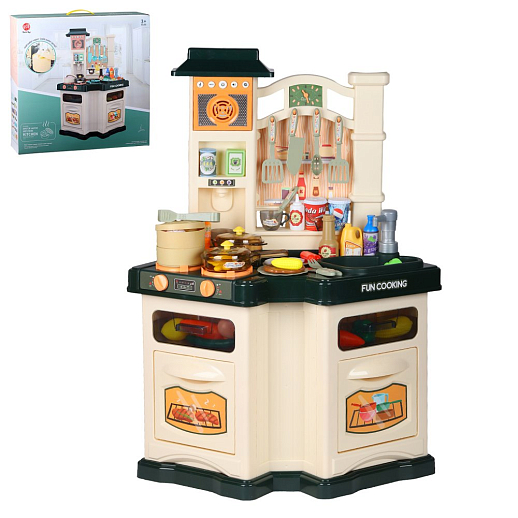 Игровой набор "Кухня", кран с водой, плита с паром, свет, звук, цвет зеленый, в/к 54х13х57 см в Джамбо Тойз