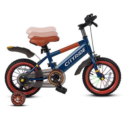 Велосипед двухколёсный CITYRIDE, модель CR-B2-07F52, колеса 12", рама сталь, колеса сталь, балансирные колеса со светом, маячок в заднем крыле, цвет синий в Джамбо Тойз #4