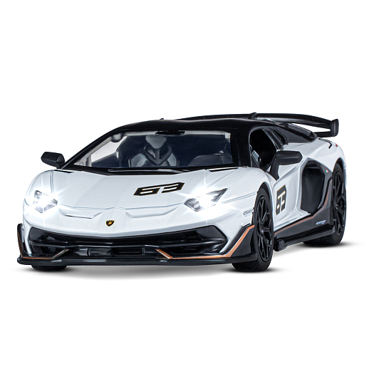 ТМ "Автопанорама" Машинка металлическая, 1:24, Lamborghini SVJ, белый, открываются двери, свободный ход колес, световые и звуковые эффекты, в/к 24,5х12,5х10,5 см в Джамбо Тойз #5