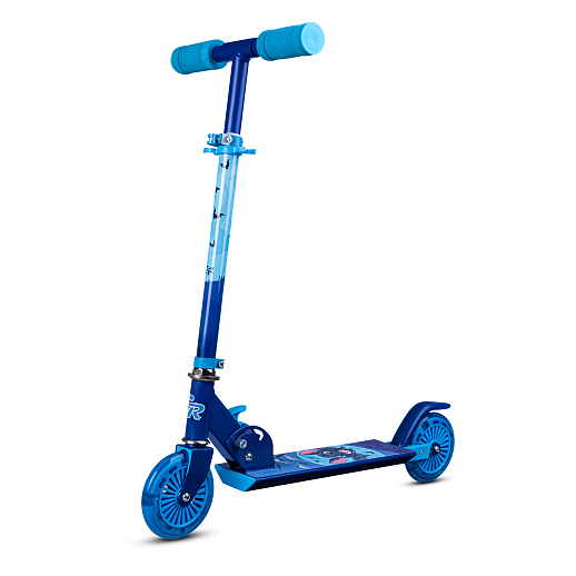 Двухкол. самокат CITYRIDE, ал. 50/50% , t-bar алюм, дека сталь, грипсы 95мм TPR, колеса PVC 120/120 мм, синий с принтом в Джамбо Тойз #2